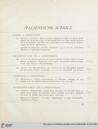 Italienische Schule (Nr. 107-118)