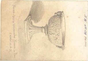 Walther, Conradin; u. a. Deutschland; Italien; Sammlung Conradin Walther: Band III, Nr. 317 - 359 (fol. 321 - 370) - Marmorvase im Vatikanischen Museum in Rom (Perspektive)