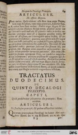 Tractatus duodecimus. De quinto decalogi praecepto
