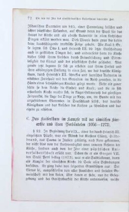 C. Das Kaiserthum im Kampfe mit der römischen Hierarchie und ihren Verbündeten (1056 - 1273)