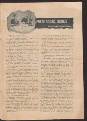 Entre sobro y sorbo..... por el cliente del mozo garcia