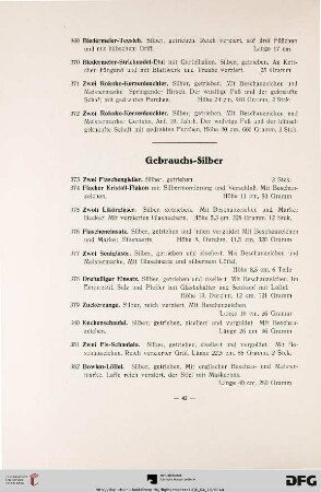 Gebrauchs-Silber (Nr. 373-413)