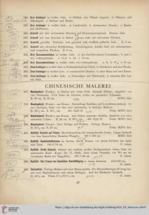 Chinesische Malerei (Nr. 257-278)