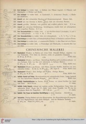Chinesische Malerei (Nr. 257-278)