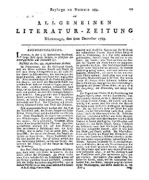 Leske, N. G.: Reise durch Sachsen in Rücksicht der Naturgeschichte und Oekonomie unternommen etc. (Beschluß des Nro. 289. abgebrochenen Artikels)