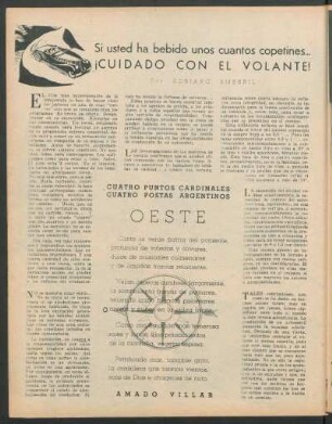 Cuatro puntos cardinales, cuarto poetas argentinos - Oeste