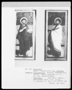 Johannes der Täufer (links) und Sankt Bartholomäus (rechts)