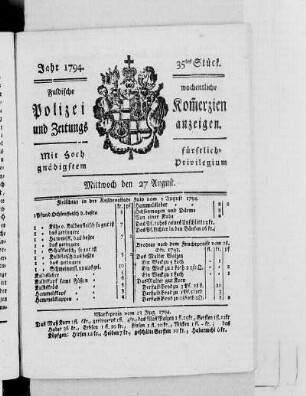 35tes Stück., Ausgabe vom 27. August 1794