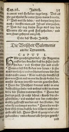 Die Weißheit Salomonis an die Tyrannen.