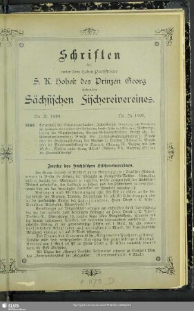 Zwecke des Sächsischen Fischereivereines