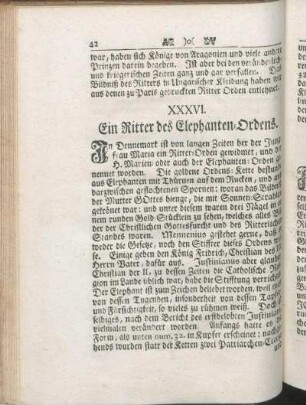 XXXVI. Ein Ritter des Elephanten-Ordens.