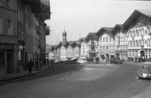 Bad Tölz: Hauptstraße [Marktstraße], Häuserreihe von oben