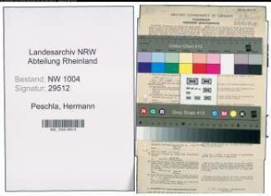 Entnazifizierung Hermann Peschla , geb. 02.12.1896 (Postschaffner)