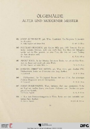 Ölgemälde alter und moderner Meister (Nr. 102-256)
