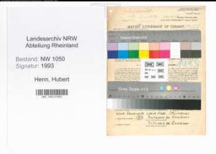 Entnazifizierung Hubert Henn , geb. 15.08.1894 (Verwaltungsangestellter)