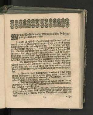 [Wechsel-Recht In Dännemarck und Norwegen/ Auf Allergnädigste Verordnung Königs Christiani des Fünfften.]