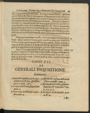 Caput VII. De Generali Inquisitione.
