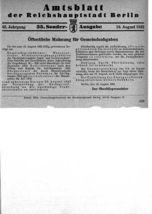 35. Sonder-Ausgabe, 19. August 1942