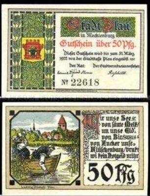 Plau, Notgeldserie, 50 Pfennig