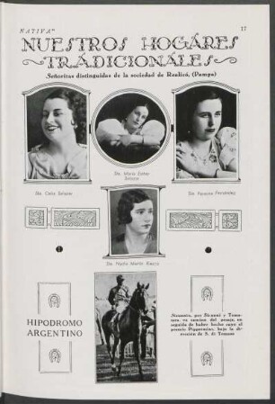 Nuestros hogares tradicionales - Señoritas distinguidas de la sociedad de Realicó, (Pampa)