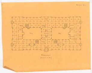 Heilanstalt: 2. Entwurf: Grundriss EG
