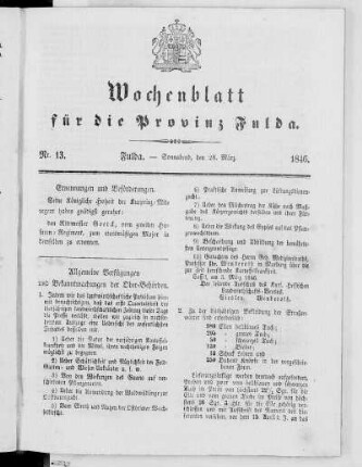 Nr. 13, Ausgabe vom 28. März 1846