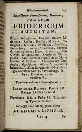 Dominum Fridericum Augustum.