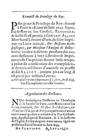 Approbation des Docteurs