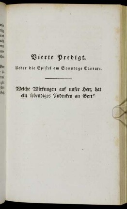 Vierte Predigt. Ueber die Epistel am Sonntage Cantate.