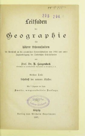 Teil 1: Lehrstoff der unteren Klassen