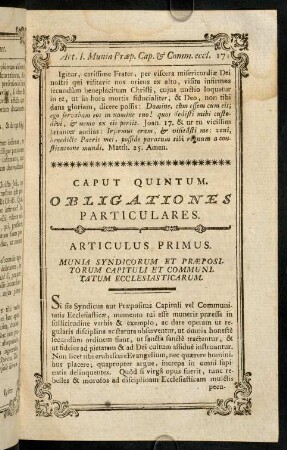 172-184, Caput Quintum. Art. I. - Art. V.