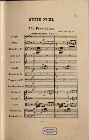 Suite N.o III in 6 Sätzen : für großes Orchester ; op. 122