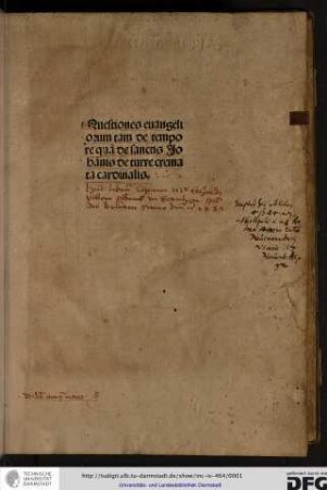 Quaestiones evangeliorum de tempore et de sanctis. [Enth.:] Flos theologicae sive Summa de abstinentia