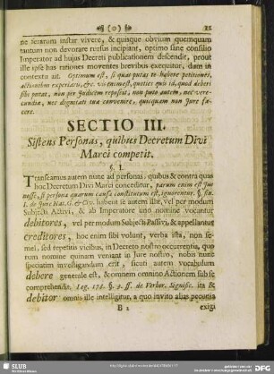 Sectio III. Sistens Personas, quibus Decretum Divi Marci competit