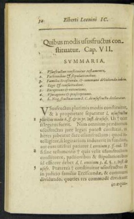 Quibus modis ususfructus constituatur. Cap. VII.