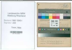 Entnazifizierung Max Timm , geb. 13.07.1907 (Schlosser)