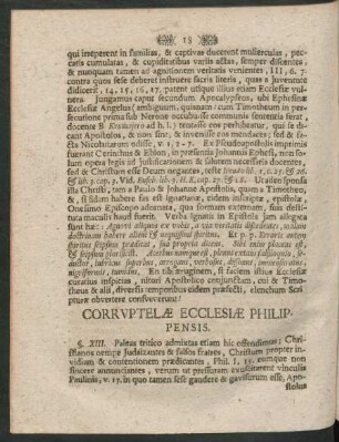 Corruptelae Ecclesiae Philippensis.