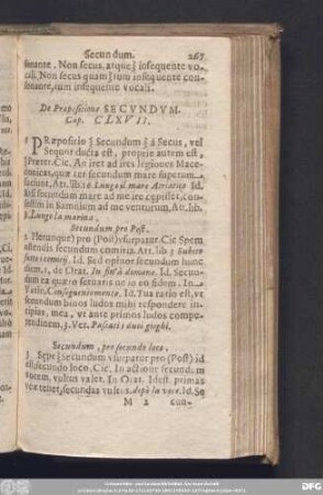 De Praepositione Secundum. Cap. CLXVII.