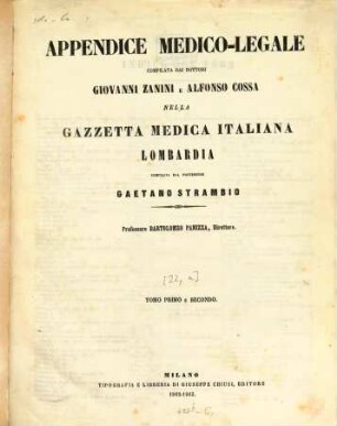 Gazzetta medica italiana, Lombardia. [22, a]