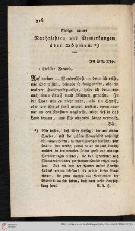 Einige neuere Nachrichten und Bemerkungen über Böhmen