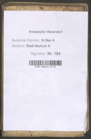 Kataster über die im Stadtfeld gelegenen Ländereien (mit einer Abschrift)