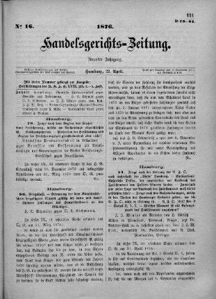 No. 16. 22. April 1876
