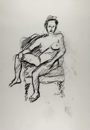 Ohne Titel (Weiblicher Akt in Bérgère)