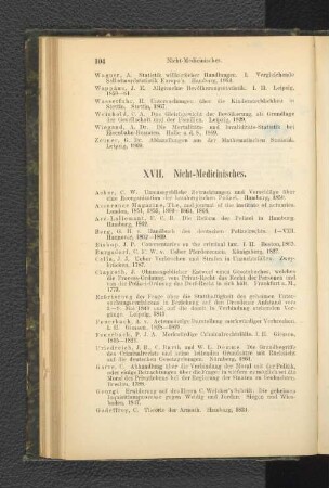 XVII. Nicht-Medicinisches.