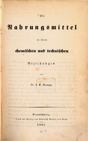 Der Nahrungsmittel in ihren chemischen und technischen Beziehungen