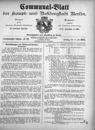 1884,29: No. 29, 20. Juli 1884