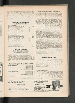 Rentenzahlung für Monat Februar 1969