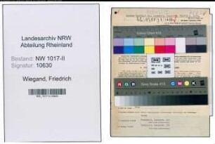 Entnazifizierung Friedrich Wiegand , geb. 12.02.1895 (Geschaeftsfuehrer)