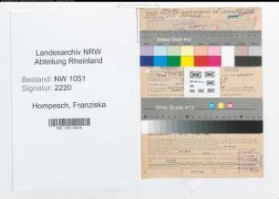 Entnazifizierung Franziska Hompesch , geb. 05.01.1911 ()
