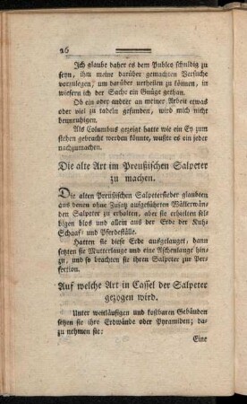 Die alte Art im Preußischen Salpeter zu machen